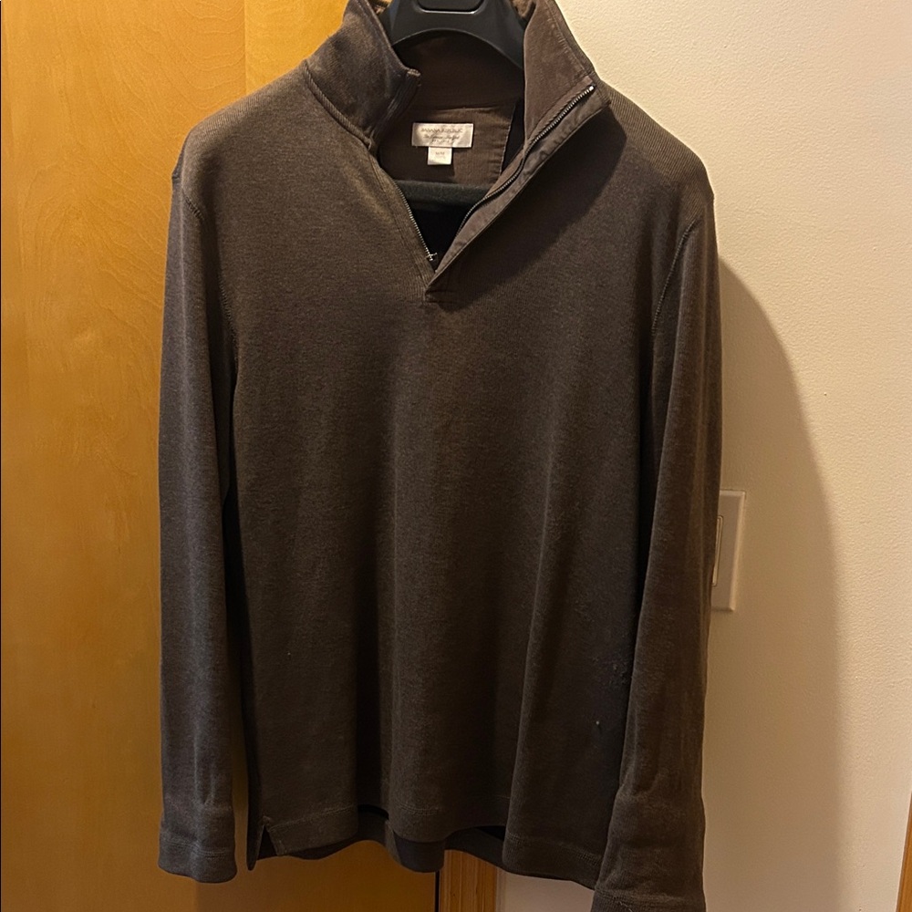 Banana Republic Men's Dark Green Half Zip Sweater - Picture 1 of 3